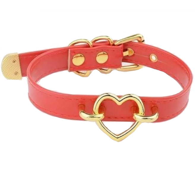 House Of Dasein Bdsm Heart Choker Collar Submissive Symbolic Jewelry Kink Fetish - Redgold