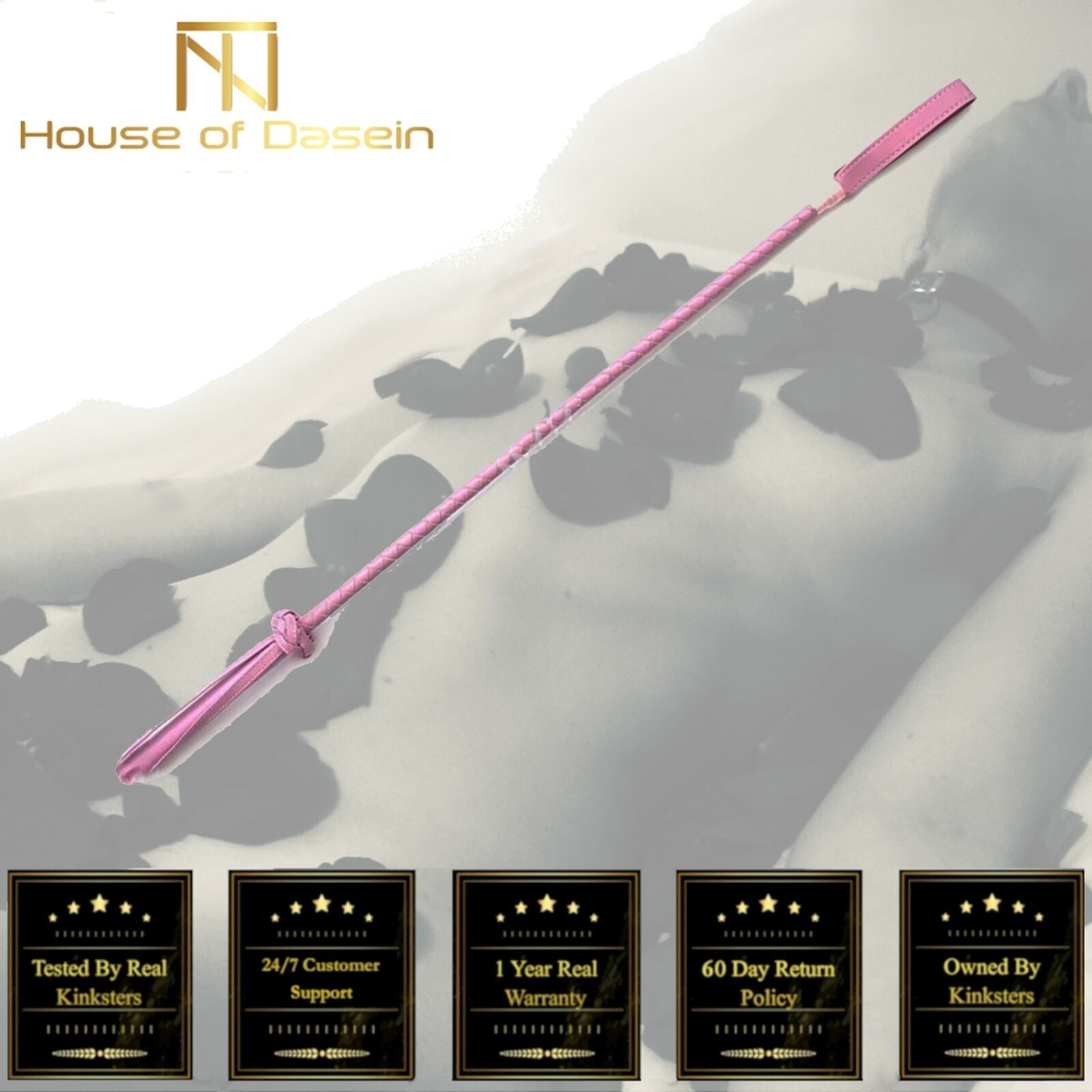House Of Dasein Pink Riding Crop Bondage Kink Fetish Impact Play Bdsm Restraints - Pink