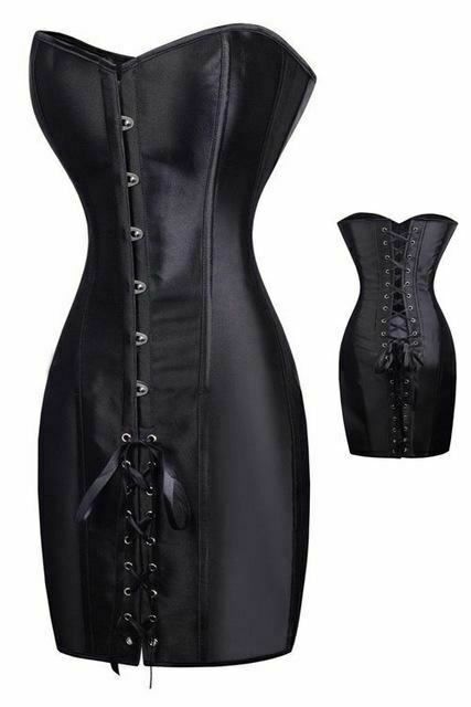 House Of Dasein Black Long Waist Corset Dress Erotic Lingerie Bdsm Fetish - Black - L Main image