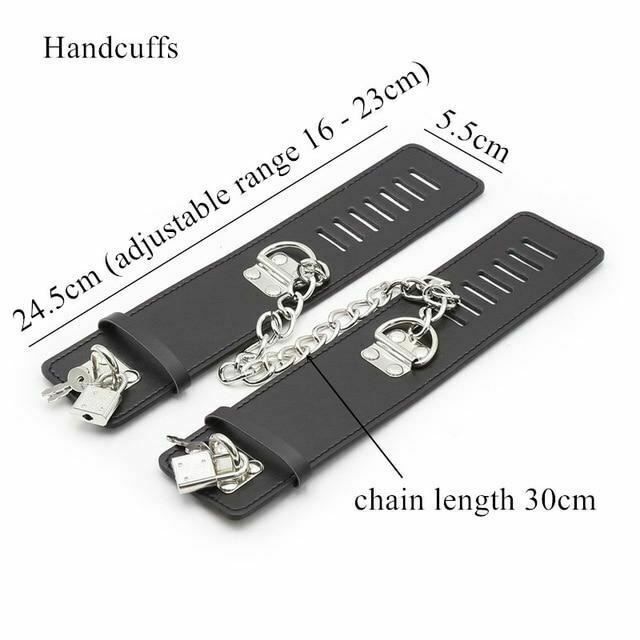 House Of Dasein Locking Wrist Ankle Cuffs Bondage Fetish Restraints - Black - Handcuffs