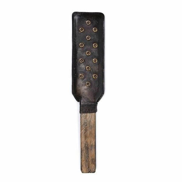 House of Dasein Leather Studded Spanking Paddle Bronze House of Dasein