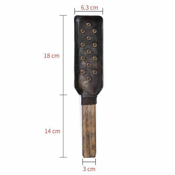 House of Dasein Leather Studded Spanking Paddle Bronze House of Dasein