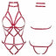 House Of Dasein Red Elastic Sexy Harness Bondage Body Cage Accessories Erotic Lingerie Women Bdsm - Wine Red