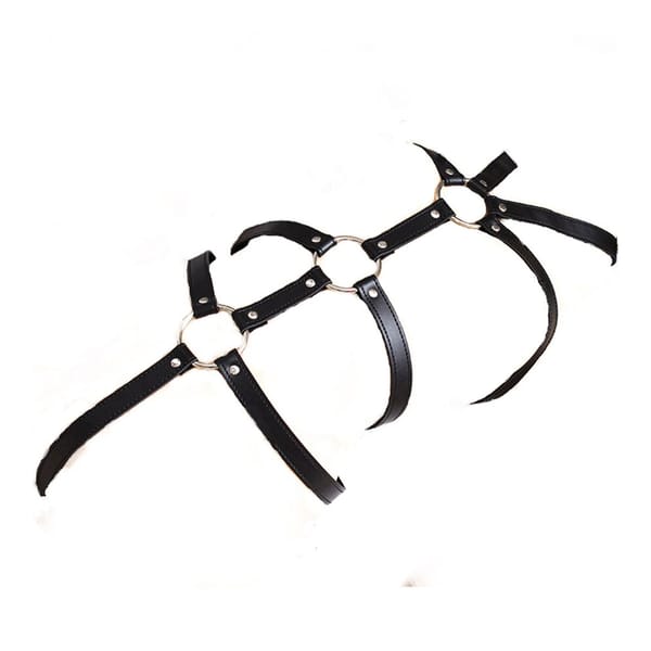 House of Dasein Full Body Leather Bondage Harness Black House of Dasein Main image