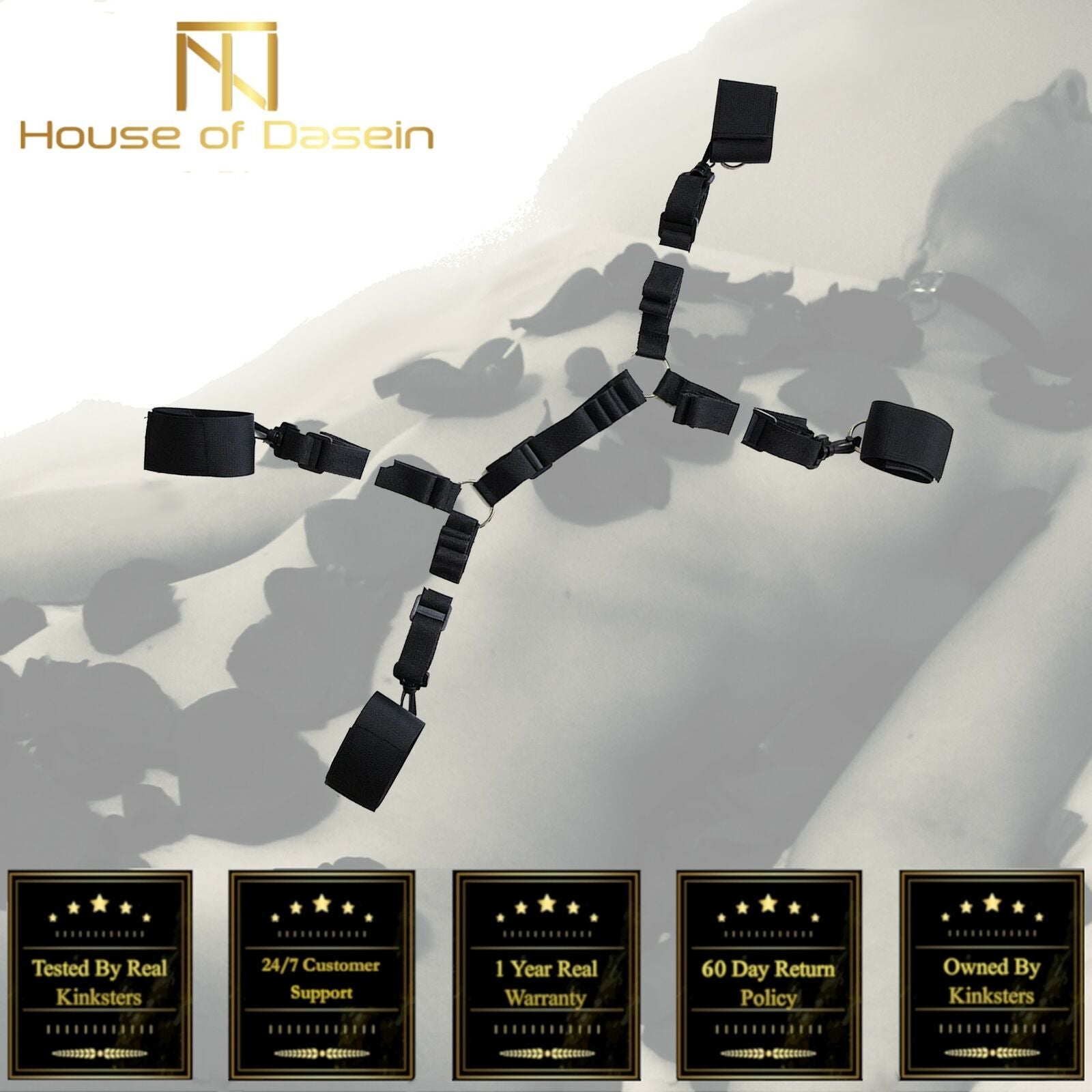 House Of Dasein Under Bed Restraint System Bondage Kink Bdsm Fetish - Black Main image