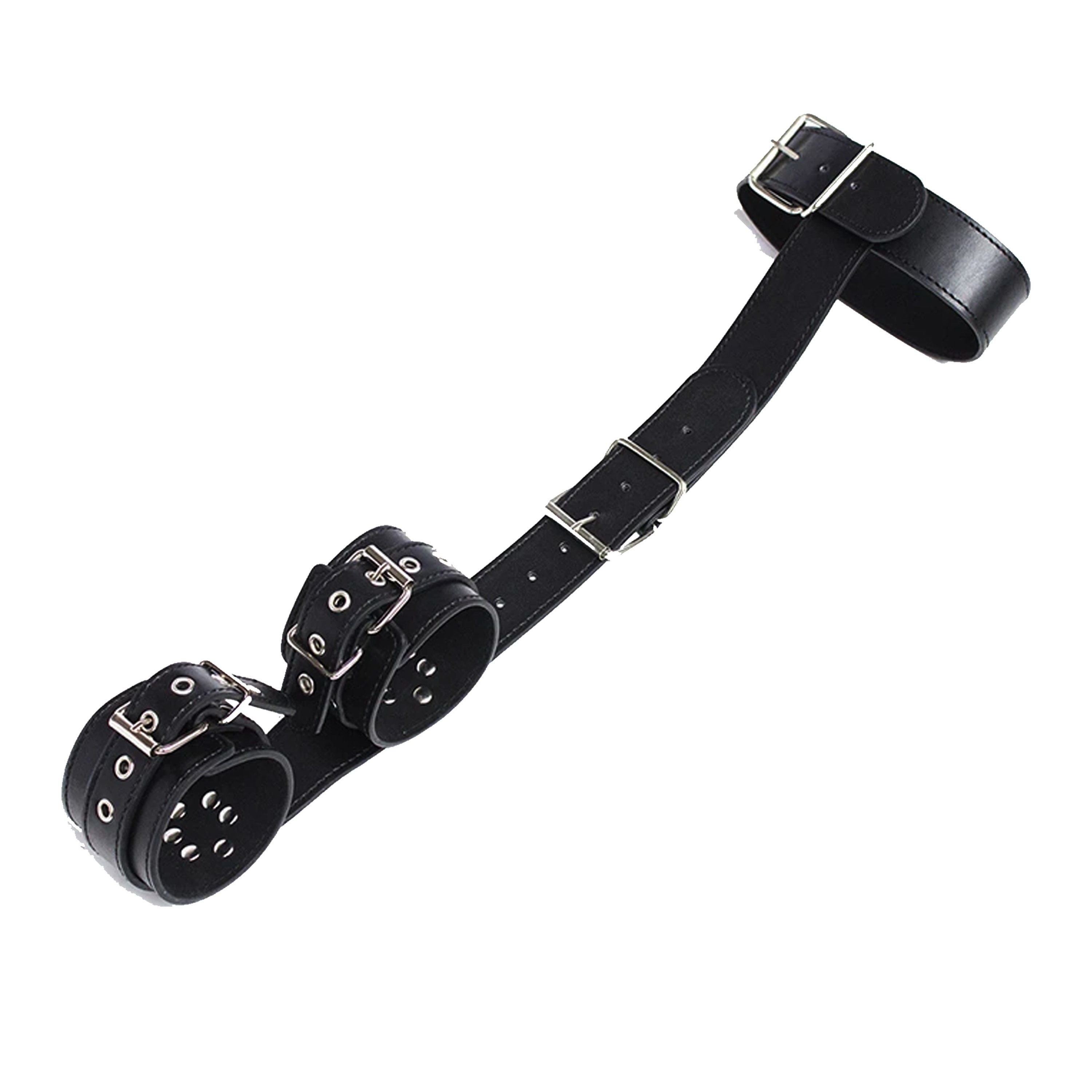 House Of Dasein Neck Collar To Wrist Cuffs Bondage Restraints Bdsm - Black