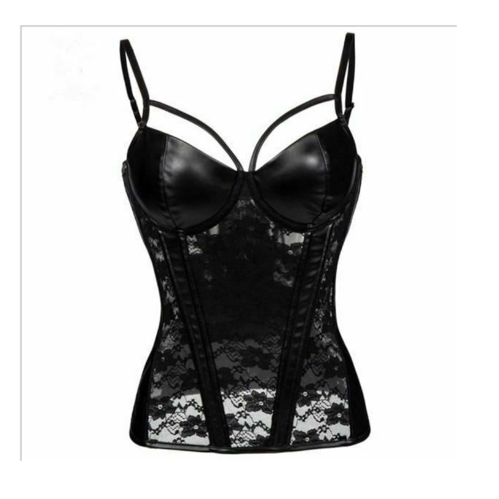 House Of Dasein Over Bust Corset Sexy Lingerie Bdsm Fetish - Black See Through - Xxl
