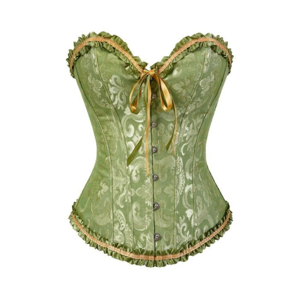 House Of Dasein Green Floral Lace Up Corset Sexy Erotic Lingerie - Green - 6Xl