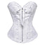 House Of Dasein White Floral Corset Sweetheart Bustline Zip Front - White - M