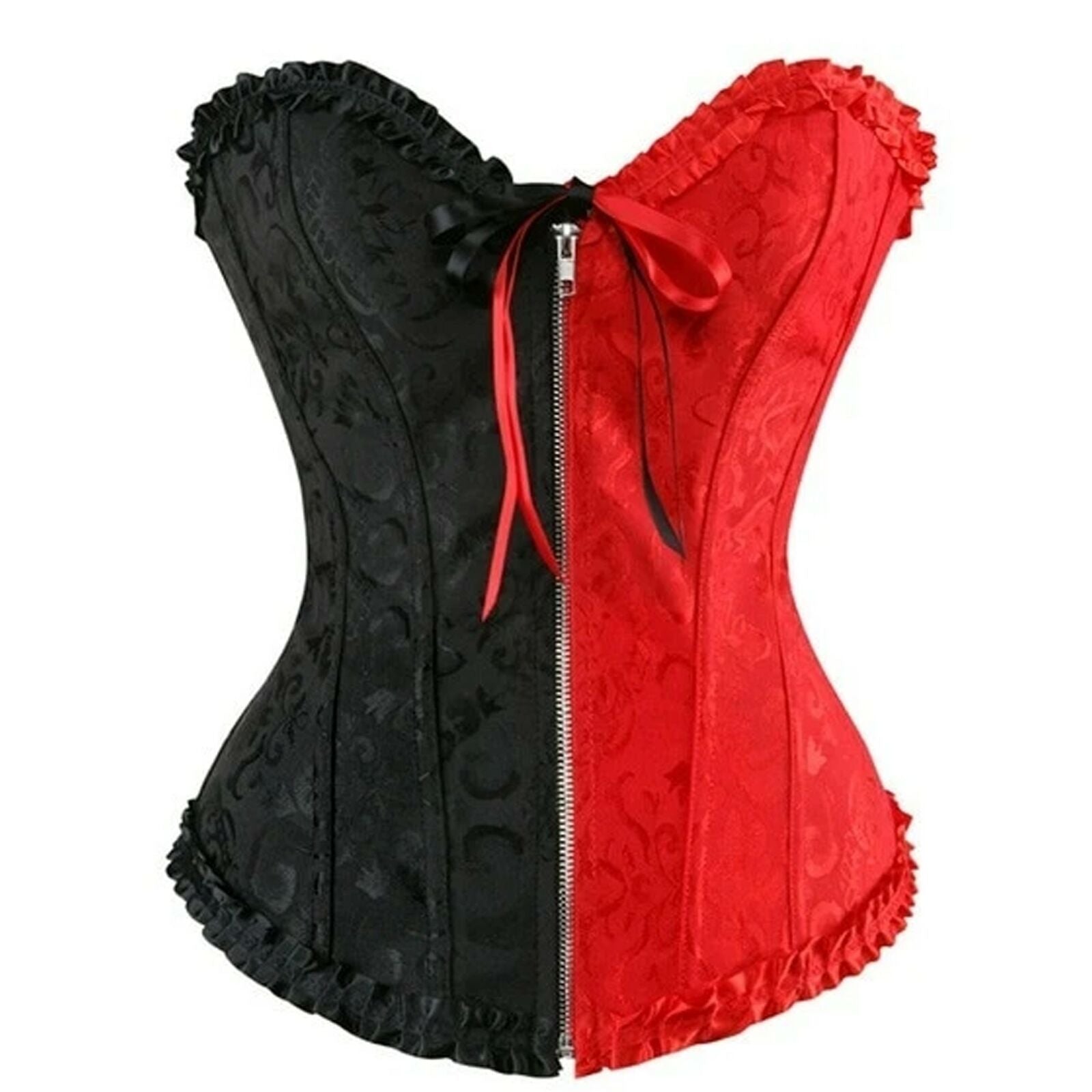 House Of Dasein Black Red Over Bust Corset Sexy Lingerie Bdsm Kink Fetish - Red - 6Xl Main image