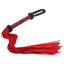 House Of Dasein Red Black Suede Leather Flogger Bdsm Impact Play Spanking Whip - Red