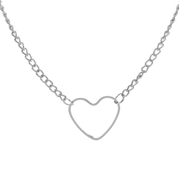 House Of Dasein Gold Silver Heart Choker Bdsm Day Collar Submissive Necklace - Silver