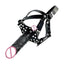 House Of Dasein Double Black Dildo Mouth Gag Head Harness Pegging Strap On Bdsm Restraints - Black