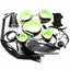 House Of Dasein Bondage Starter Kit 10 Pieces Gag Flogger Restraints Blindfold Cuffs Collar - Black Green - Kit