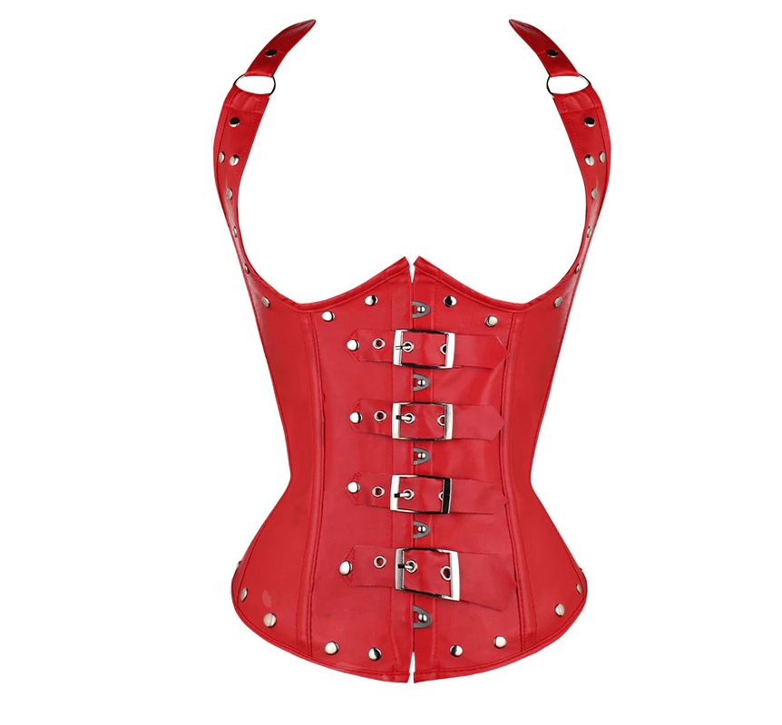 House Of Dasein Black Red Under Bust Steel Boned Corset Sexy Punk Fetish Wear Women Bdsm - Red - Xxxl