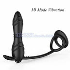 House of Dasein Anal Vibrator Cock Ring & Prostate Massager Model J Black House of Dasein