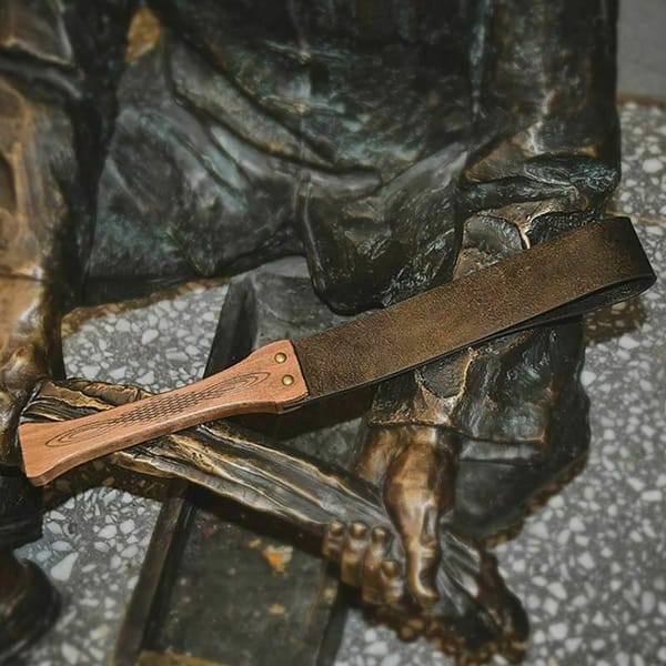 House of Dasein Leather Spanking Paddle Bronze Secondary image