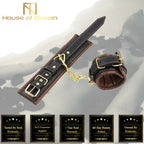 House Of Dasein Soft Padded Black Brown Wrist Ankle Cuffs Bdsm Bondage Restraints - Black