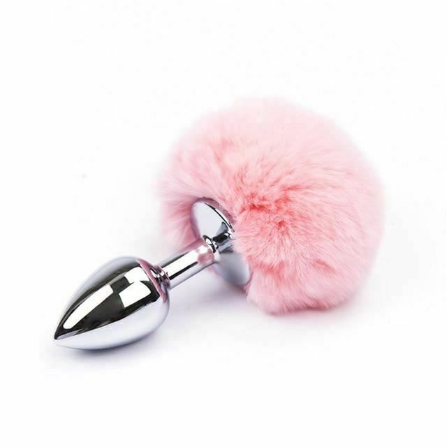House Of Dasein Fluffy Fox Bunny Tail Anal Plug Pet Play Bdsm Cosplay - Pink - Bunny Tail