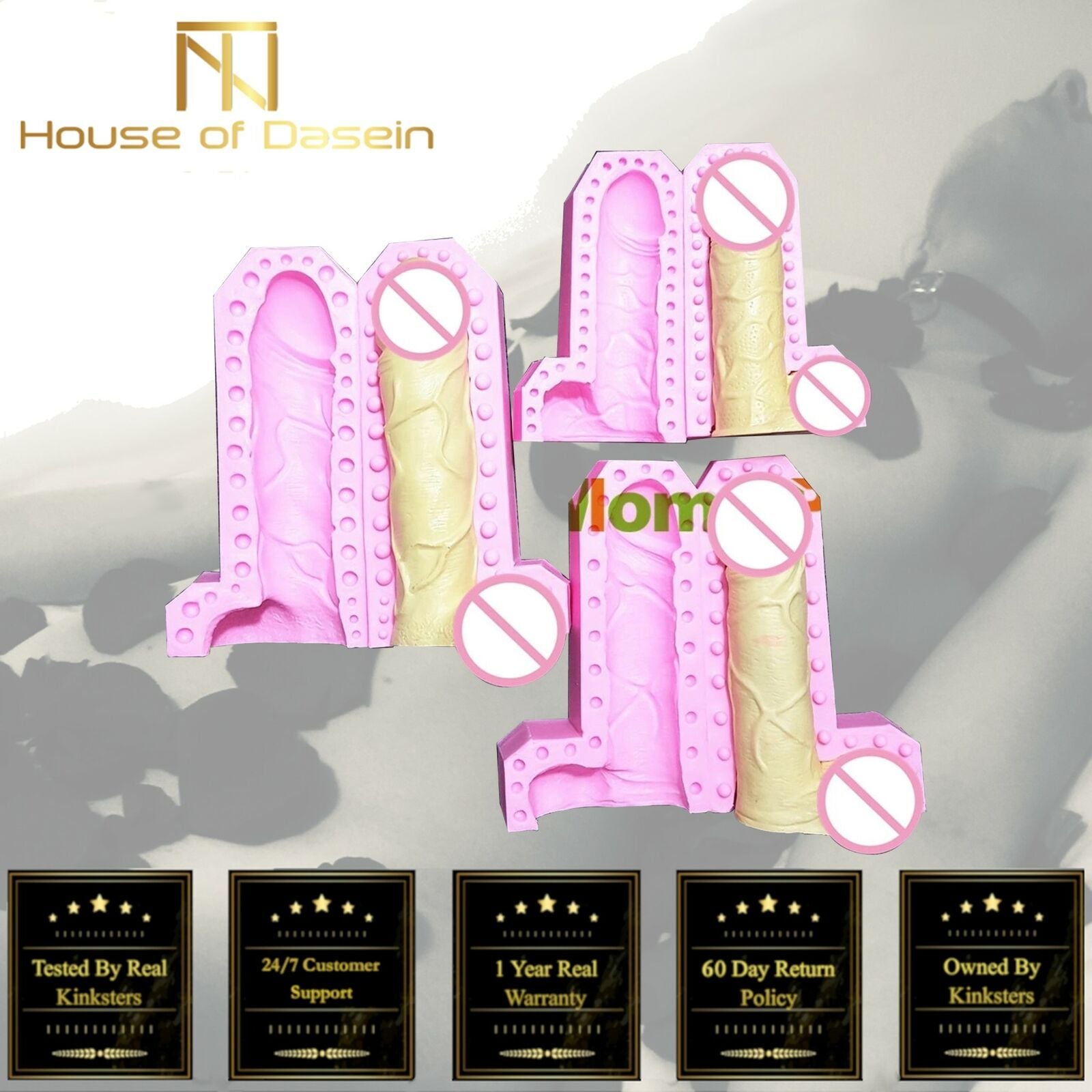 House Of Dasein Penis Shaped Silicone Cock Mould For Cake Decoration Ice Play Bdsm - Pink - Medium