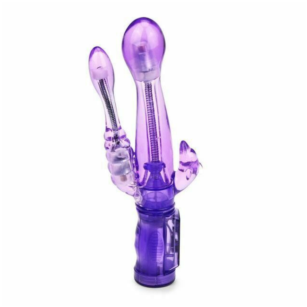 House Of Dasein Triple Pleasure Rabbit Vibrator Bdsm Spot Clitoris Stimulator Anal Plug - Purple - Long & Small Probe Main image