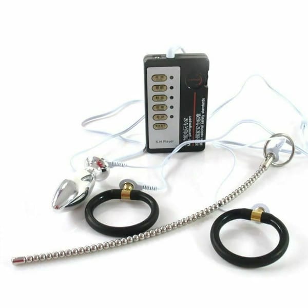 House of Dasein Electro Stimulation Cock Ring Anal Plug & Urethral Sound Black House of Dasein
