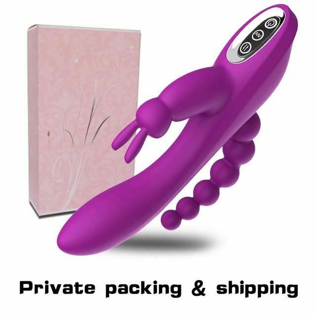 House Of Dasein Triple Penetration Rabbit Vibrator G Spot Anal Clitoral Stimulation Bdsm - Purple