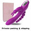 House Of Dasein Triple Penetration Rabbit Vibrator G Spot Anal Clitoral Stimulation Bdsm - Purple