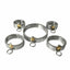 House Of Dasein Stainless Steel Locking Bdsm Handcuffs Collar Shackles Restraints Kit - Male