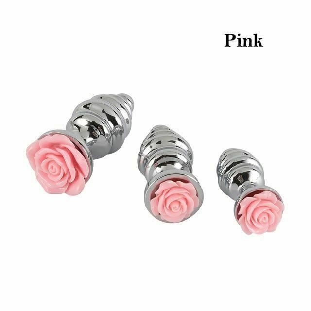 House Of Dasein Pink Rose Stainless Steel Metal Butt Plug Anal Training Bdsm - Rose - Medium