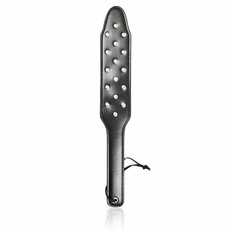 House Of Dasein Bdsm Black Studs Faux Leather Spanking Paddle Sex Slave Fetish Toy - Black