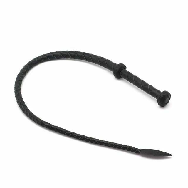 House Of Dasein Black Microfiber Leather Braided Whip Spanking Play Bdsm Impact Toy Fetish - No Loop