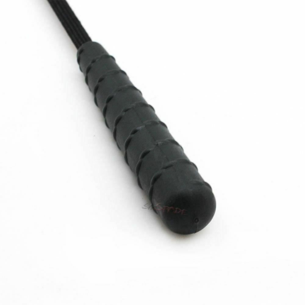 House Of Dasein Black Leather Silicone Riding Crop Bdsm Sex Whip Impact Toy Fetish Kink - Black