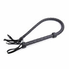 House Of Dasein Real Leather Whip 121Cm Bdsm Impact Play Spanking Fetish Kink - Black