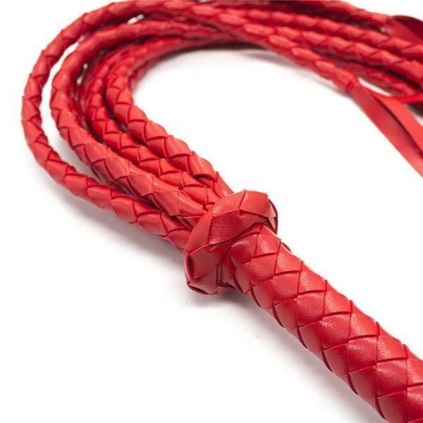 House Of Dasein Bdsm Flogger Braided Black Red Tails Spanking Sex Toy Impact Play Fetish - Red
