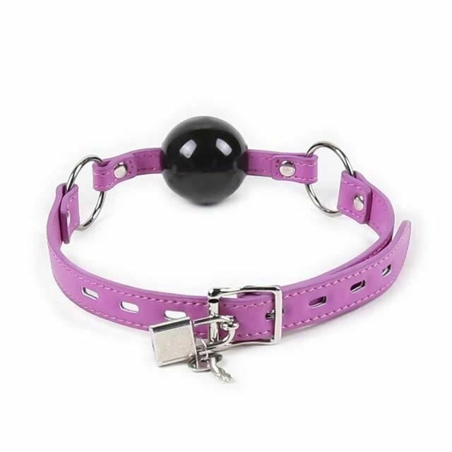 House Of Dasein Pink Blue Silicone Ball Gag Locking Bdsm Bondage Restraints - Pink