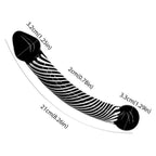 House Of Dasein Smooth Black Glass Striped Double Ended Spot Dong Anal Plug Dildo - Black