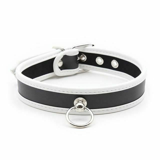 House Of Dasein Soft Padded Collar Bdsm Pu Leather Slave Role Play Fetish Restraints Bondage - White