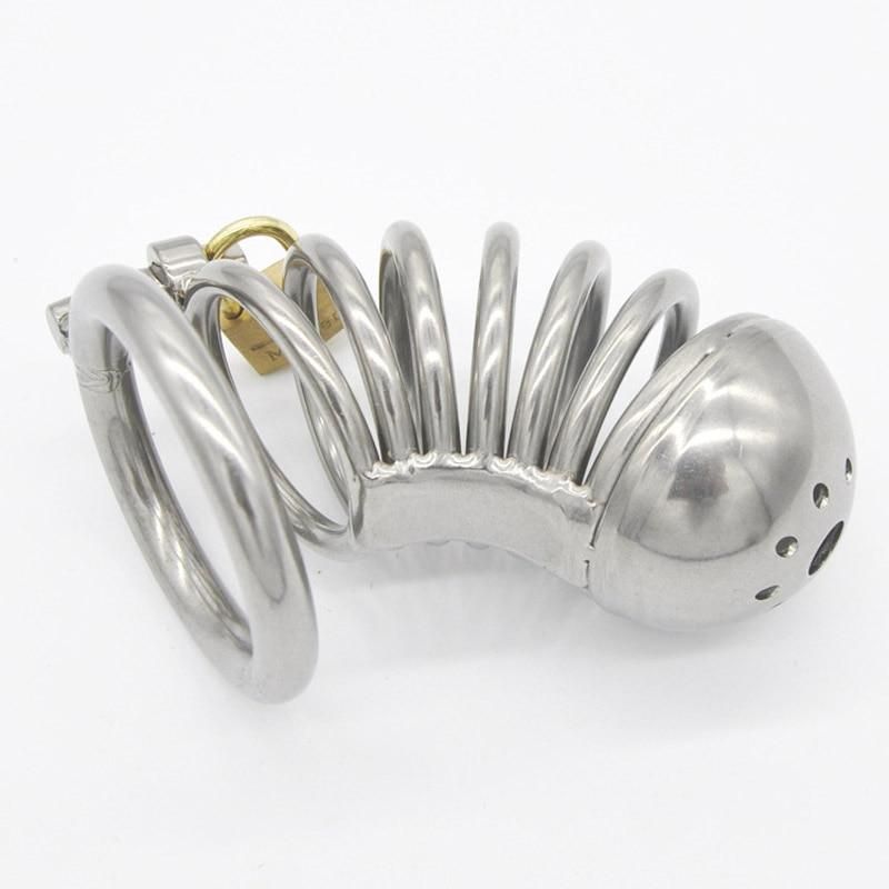 House Of Dasein Stainless Steel Cock Cage Male Metal Chastity Device Penis Lock Bdsm Fetish - 40Mm Ring
