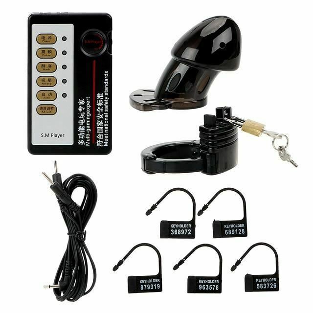 House Of Dasein Electric Shock Penis Cage Male Chastity Device Cock Ring Electro Bdsm Fetish - Black