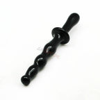 House Of Dasein Black Glass Anal Beads Butt Plug Double Ended Dildo Bdsm Fetish - Black