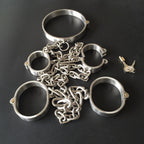 House Of Dasein Metal Restraints Set Stainless Steel Locking Collar Cuffs Kit Bdsm - Female