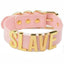 House Of Dasein Pink Slave Collar With Gold Or Silver Letters Bdsm Buckle Necklace - Pink With Gold