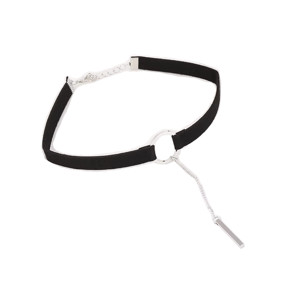 House Of Dasein Black Brown Velvet Choker Boho Dainty Rope Bar Pedant Circle Necklaces For Women - Black Silver