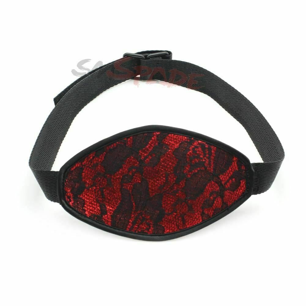 House Of Dasein Red Black Lace Mask Silicone Ball Gag Mouth Bondage Restraints Kink Bdsm Fetish - Red