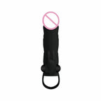 House of Dasein Penis Sleeve With Rabbit Vibrator & Cock Ring Black House of Dasein