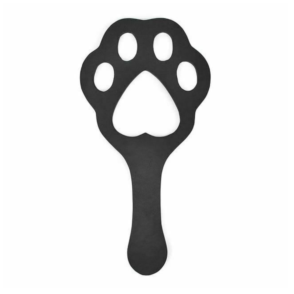 House Of Dasein Black Dog Paw Spanking Paddle Pu Leather Bdsm Toy Impact Pet Play Fetish - Black Main image