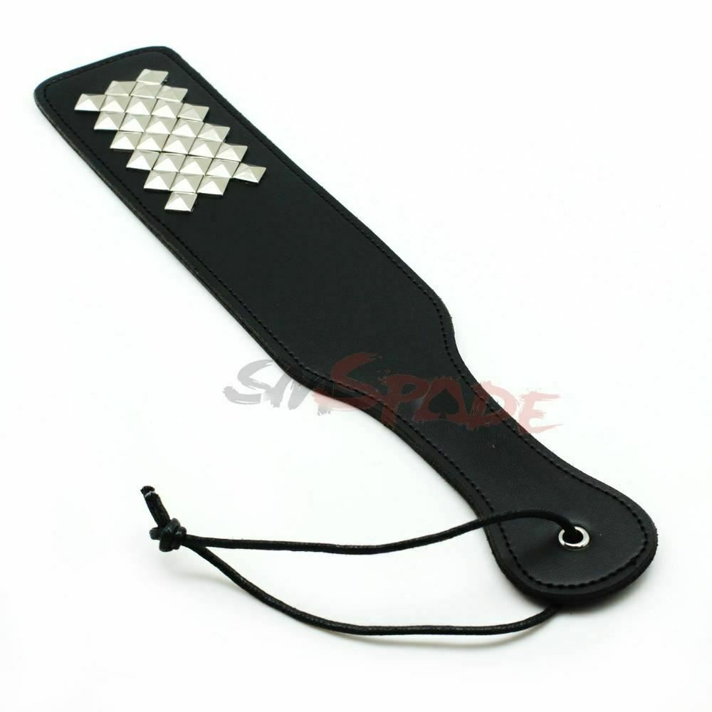 House Of Dasein Faux Leather Paddle With Studs Bdsm Impact Play Toys Couples Spanking Fetish - Black Main image