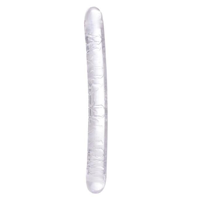 House Of Dasein Double Ended Dildo Transparent Clear Jelly Two Head Dong Couple - Clear