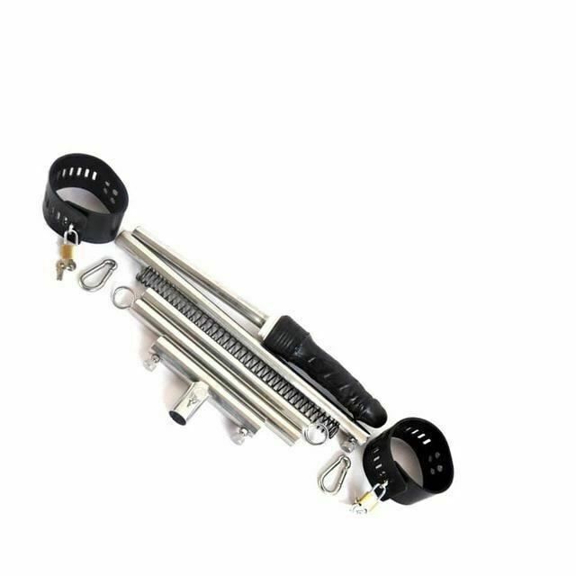 House Of Dasein Stainless Steel Leg Spreader Bar Black Dildo Bondage Device Bdsm Restraints - Black - Black Cuffs Main image